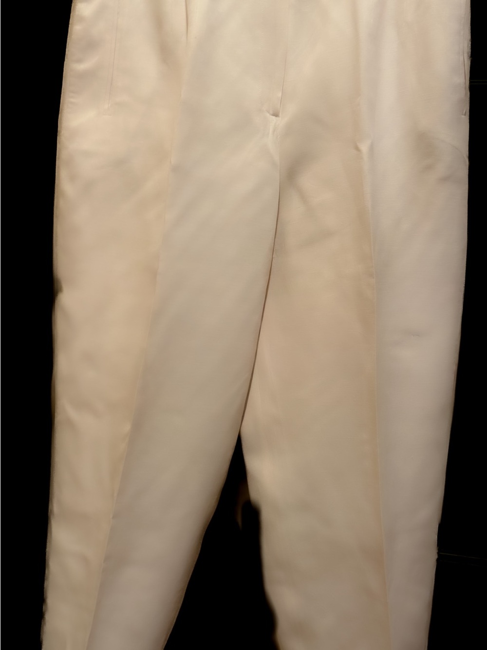 Travis Ayers Cream Silk-Linen Blend Trousers